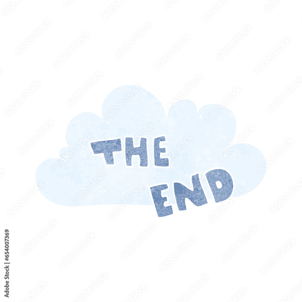 freehand retro cartoon The End symbol freehand retro cartoon The End symbol
