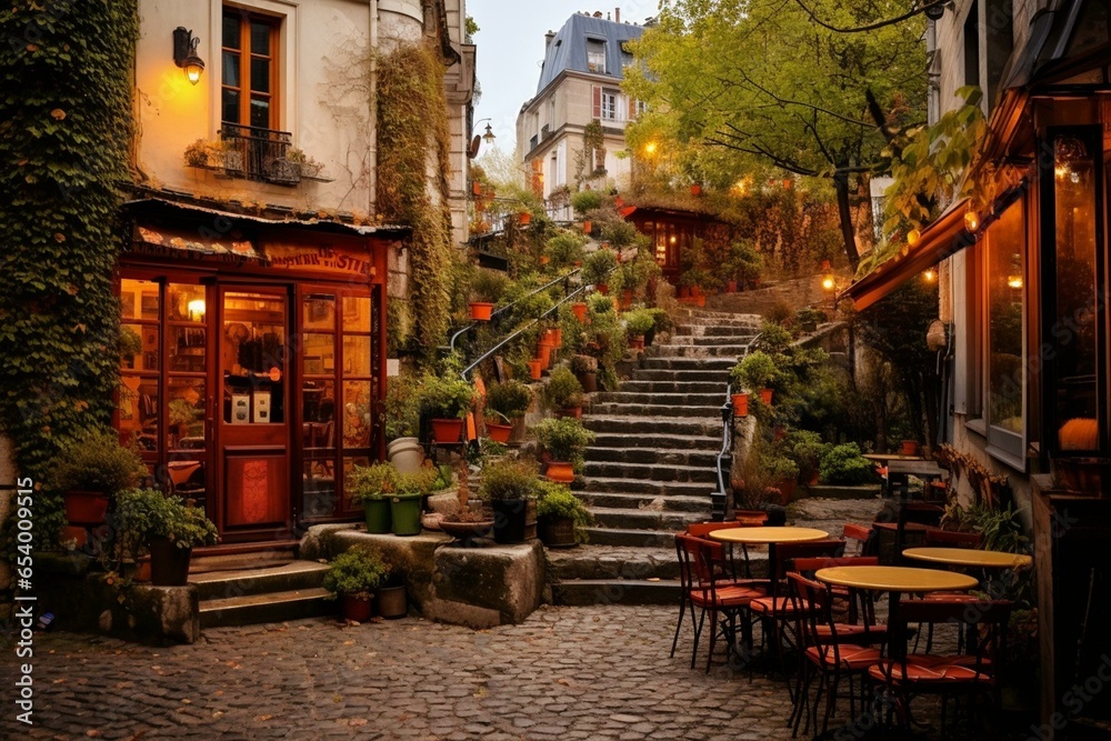 Stunning place in Montmartre. Generative AI