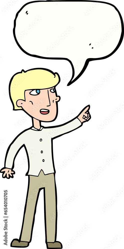 cartoon man pointing with speech bubble cartoon man pointing with speech bubble
