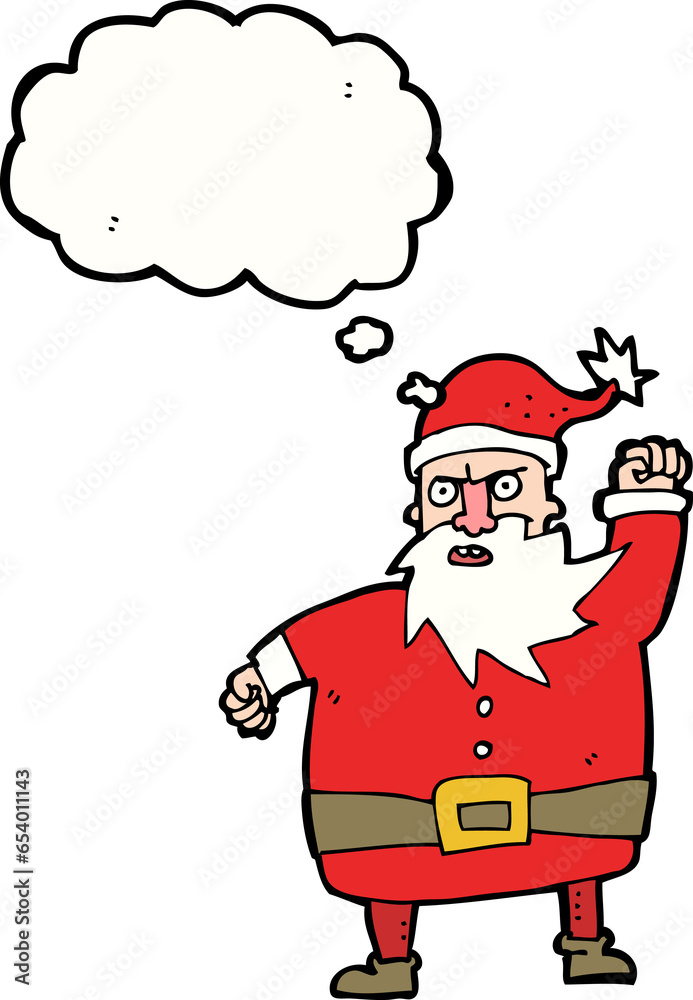 cartoon santa claus with thought bubble cartoon santa claus with thought bubble