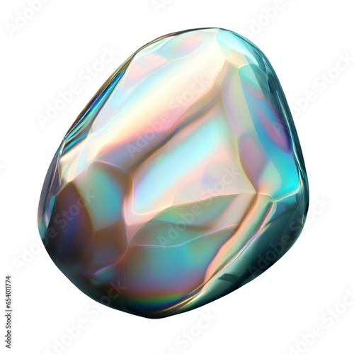iridescent or holographic abstract stone isolated