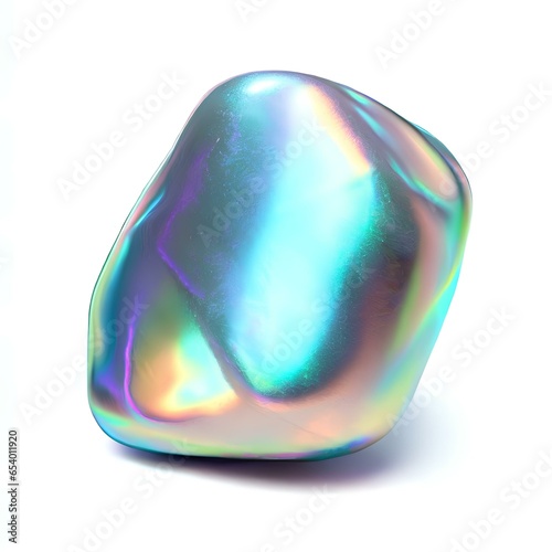 iridescent or holographic abstract stone isolated