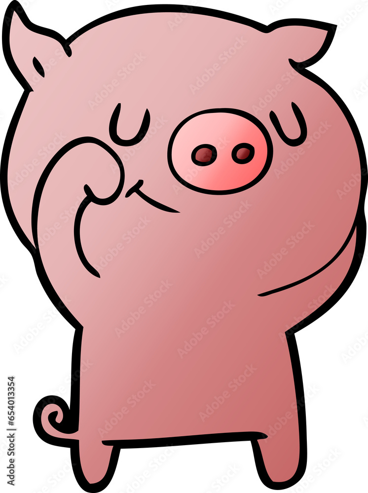 Obraz premium happy cartoon pig