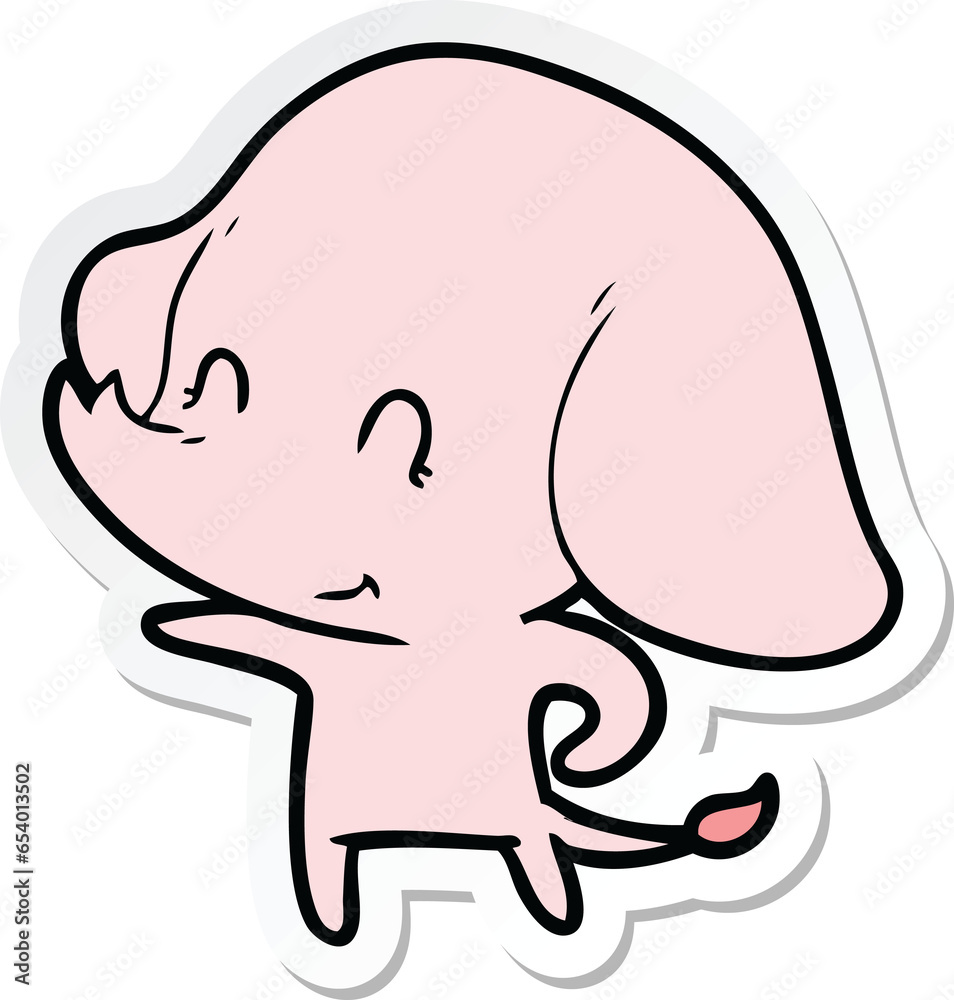 sticker of a cute cartoon elephant sticker of a cute cartoon elephant