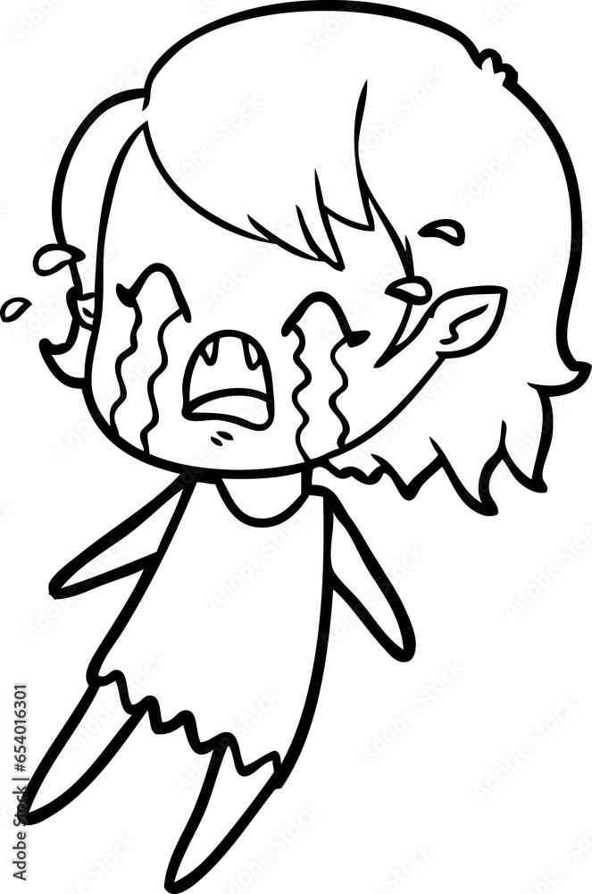 cartoon crying vampire girl