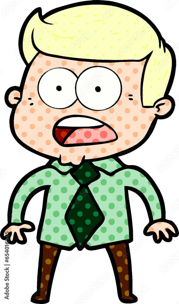 cartoon shocked man
