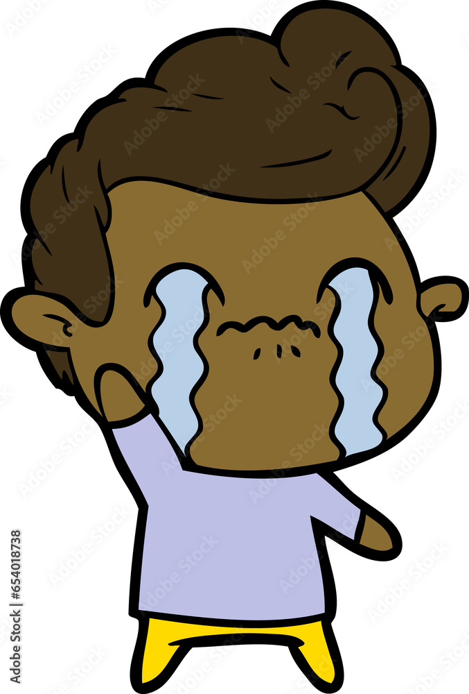 cartoon man crying