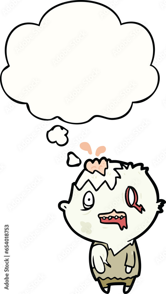 cartoon zombie with thought bubble cartoon zombie with thought bubble