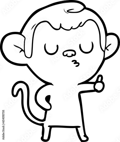 cartoon calm monkey