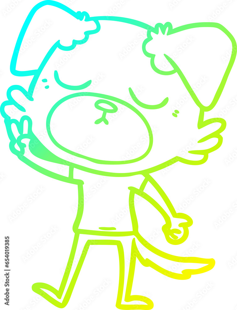 cold gradient line drawing of a cute cartoon dog cold gradient line drawing of a cute cartoon dog