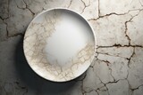 Smooth surface with blank dish. Background featuring textured stone design. Generative AI