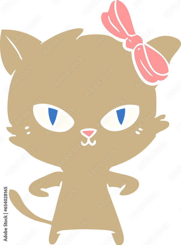 cute flat color style cartoon cat cute flat color style cartoon cat
