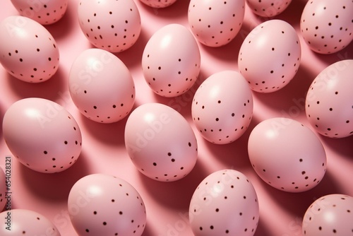 Eggs on pink backdrop. Illustration. Generative AI
