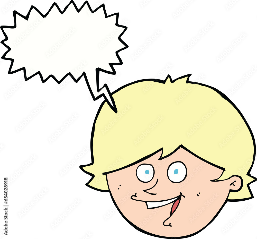 cartoon happy boy face with speech bubble cartoon happy boy face with speech bubble
