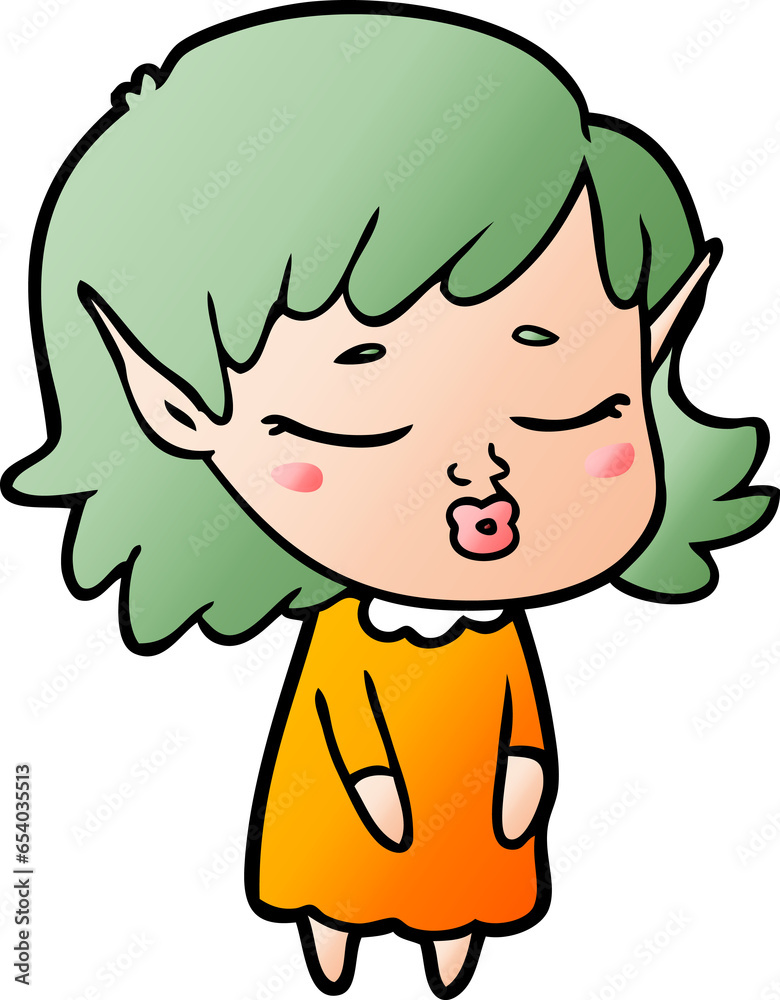 pretty cartoon elf girl pretty cartoon elf girl