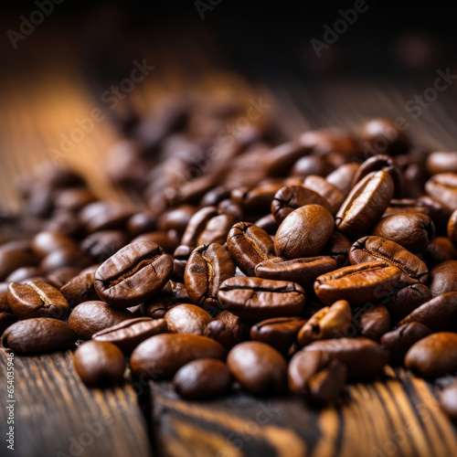 Coffee Beans Background with Copy Space