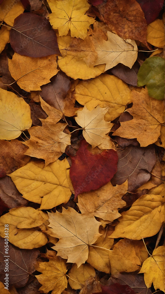Autumn leaves lying on the floor