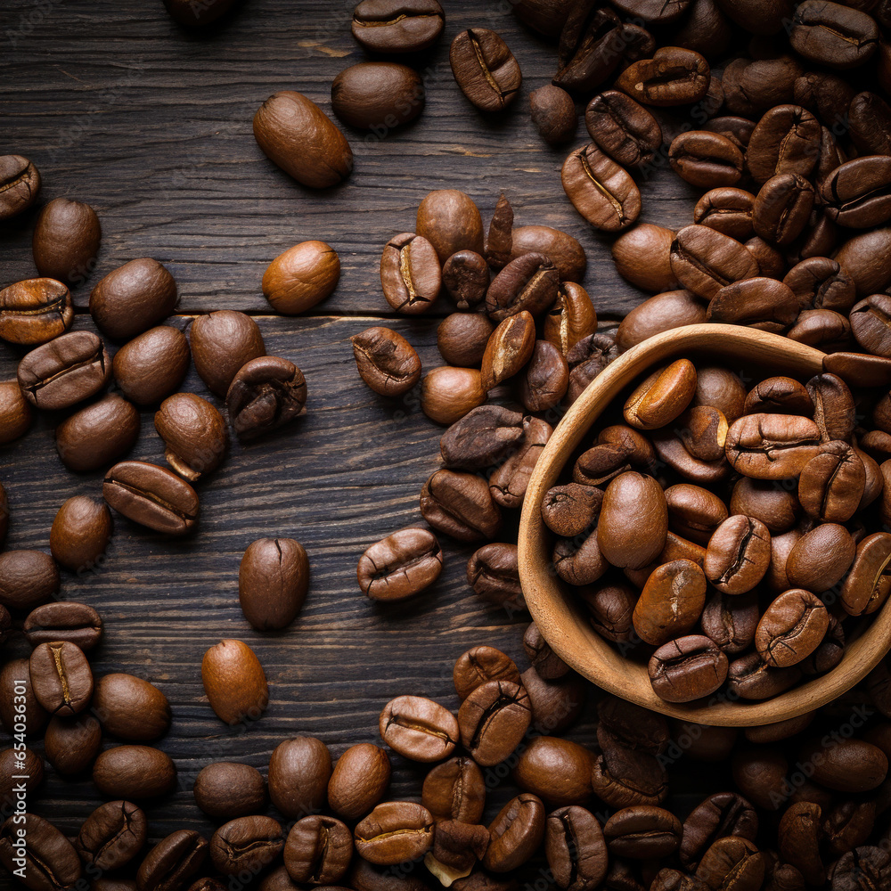 Coffee Beans Background with Copy Space Coffee Beans Background with Copy Space