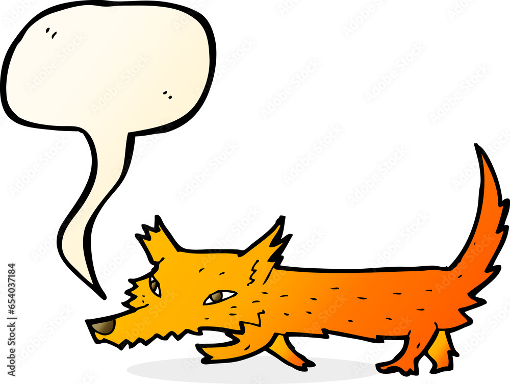 cartoon little fox with speech bubble cartoon little fox with speech bubble