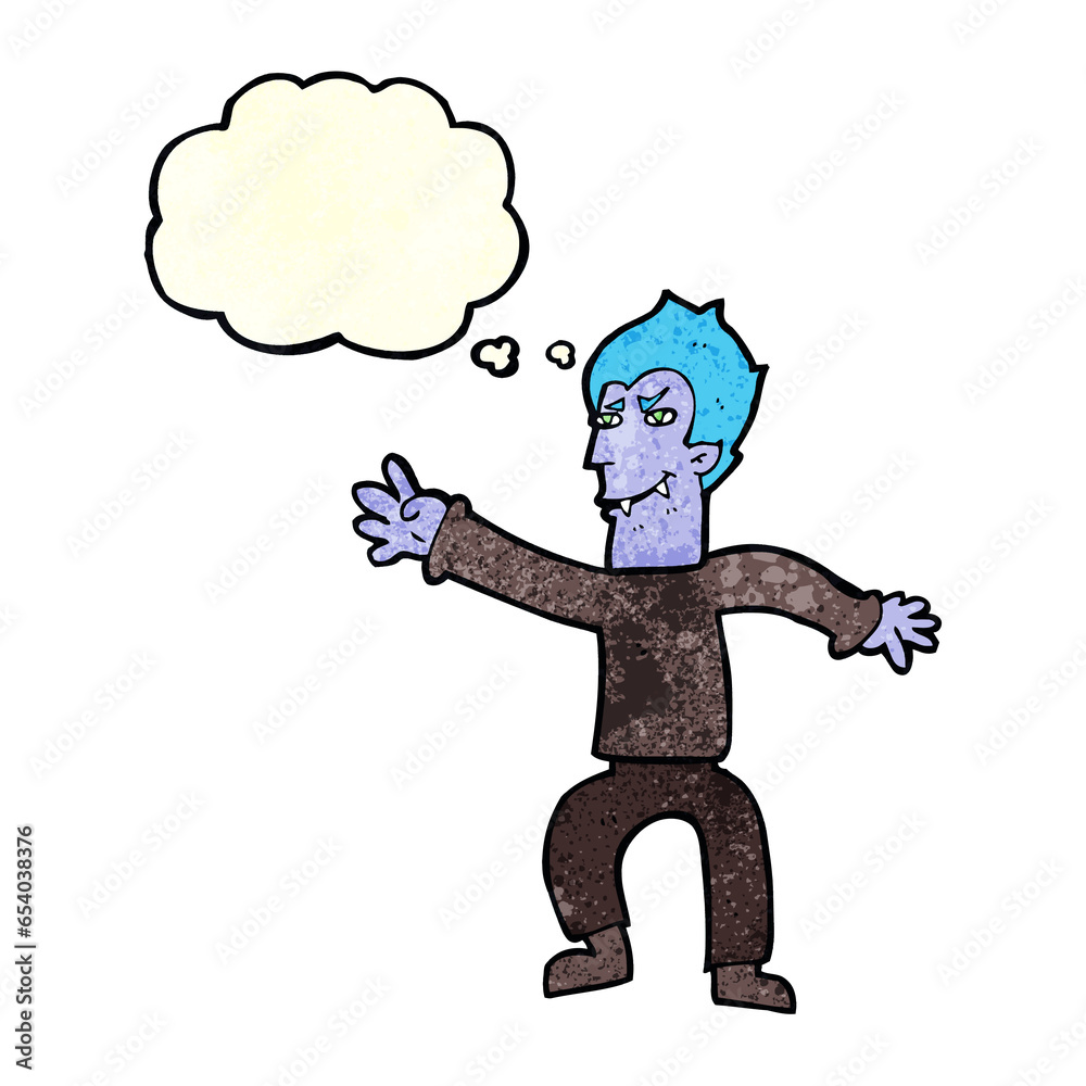 cartoon vampire man with thought bubble cartoon vampire man with thought bubble