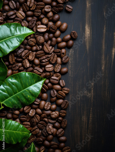 Coffee Beans Background with Copy Space