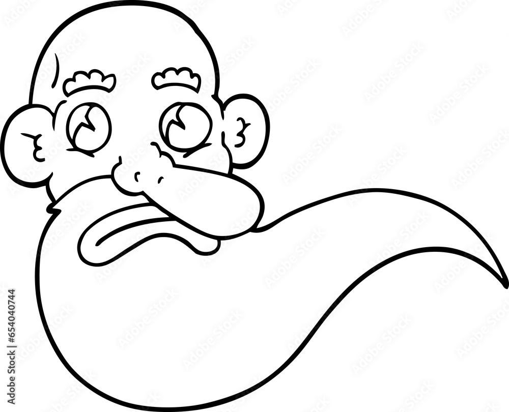 line drawing cartoon grumpy old man