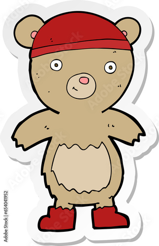 sticker of a cartoon teddy bear