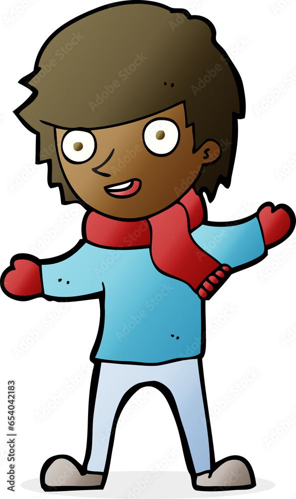cartoon boy in winter clothes cartoon boy in winter clothes