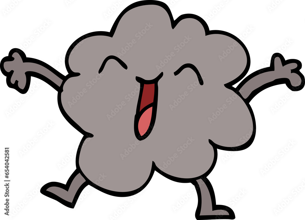 cartoon doodle happy grey cloud cartoon doodle happy grey cloud