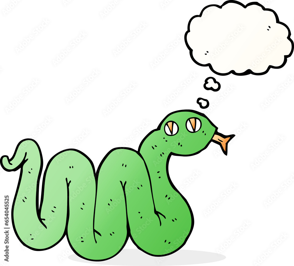 funny cartoon snake with thought bubble funny cartoon snake with thought bubble