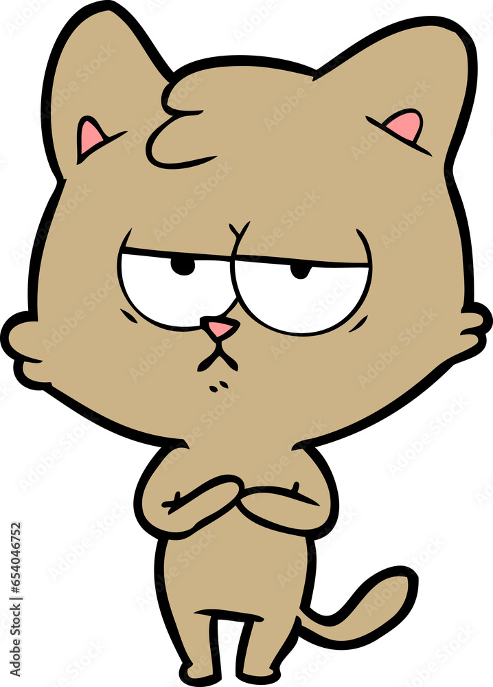 Naklejka premium bored cartoon cat