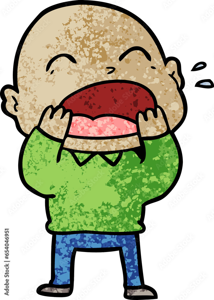 cartoon shouting bald man cartoon shouting bald man
