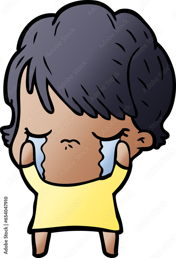 cartoon woman crying