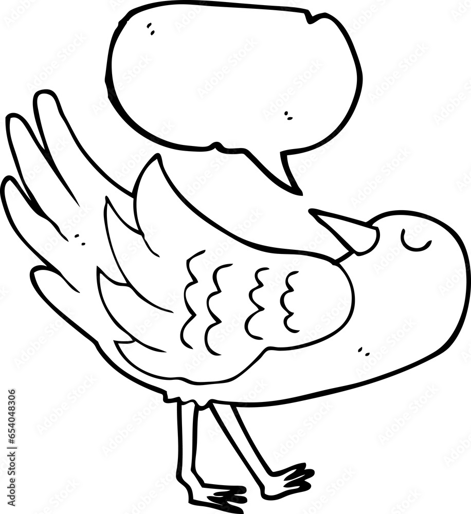 freehand drawn speech bubble cartoon bird freehand drawn speech bubble cartoon bird