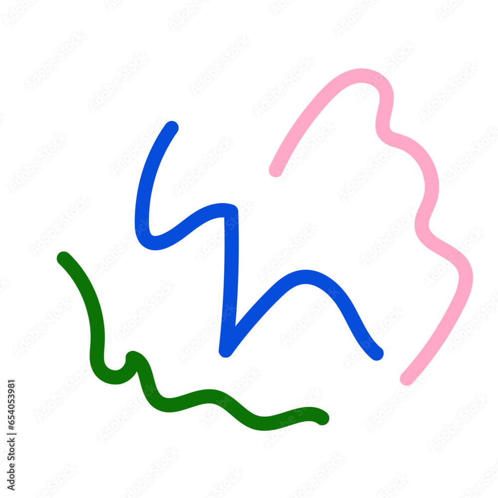 Green blue pink abstract scribble doodle 