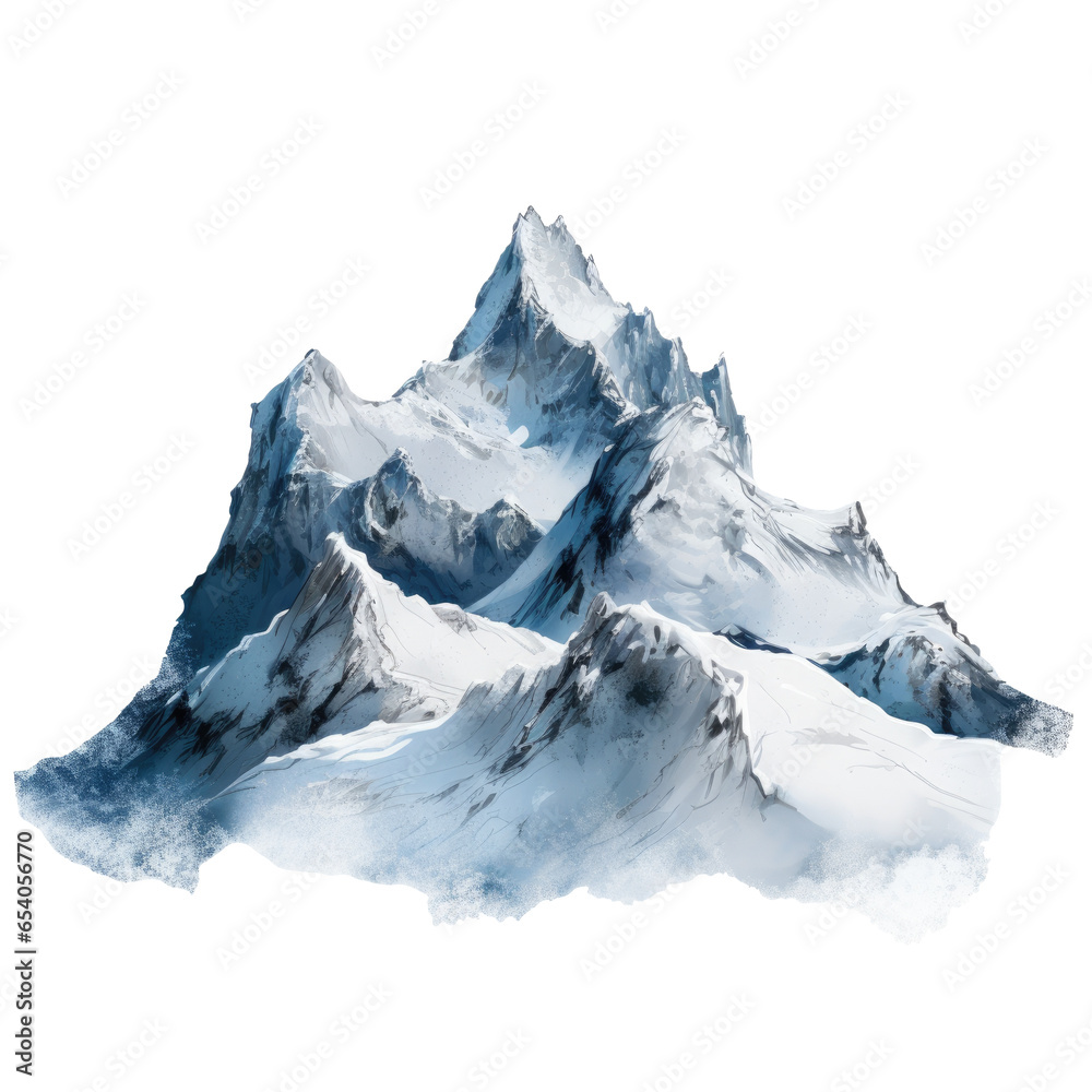 Snow mountain isolated on a transparent background