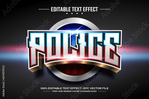 Police 3D editable text effect template