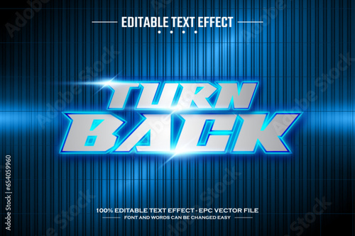 Turn back 3D editable text effect template