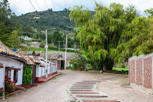Fototapeta Naklejka Na Ścianę i Meble -  Beautiful architecture of the streets of the colonial small town of Iza located in the Boyaca department in Colombia