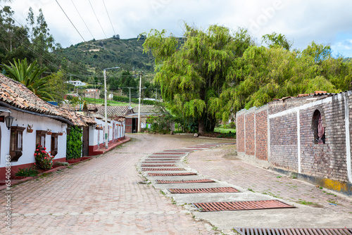 Fototapeta Naklejka Na Ścianę i Meble -  Beautiful architecture of the streets of the colonial small town of Iza located in the Boyaca department in Colombia