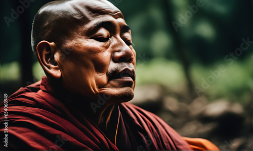 buddhist monk meditating