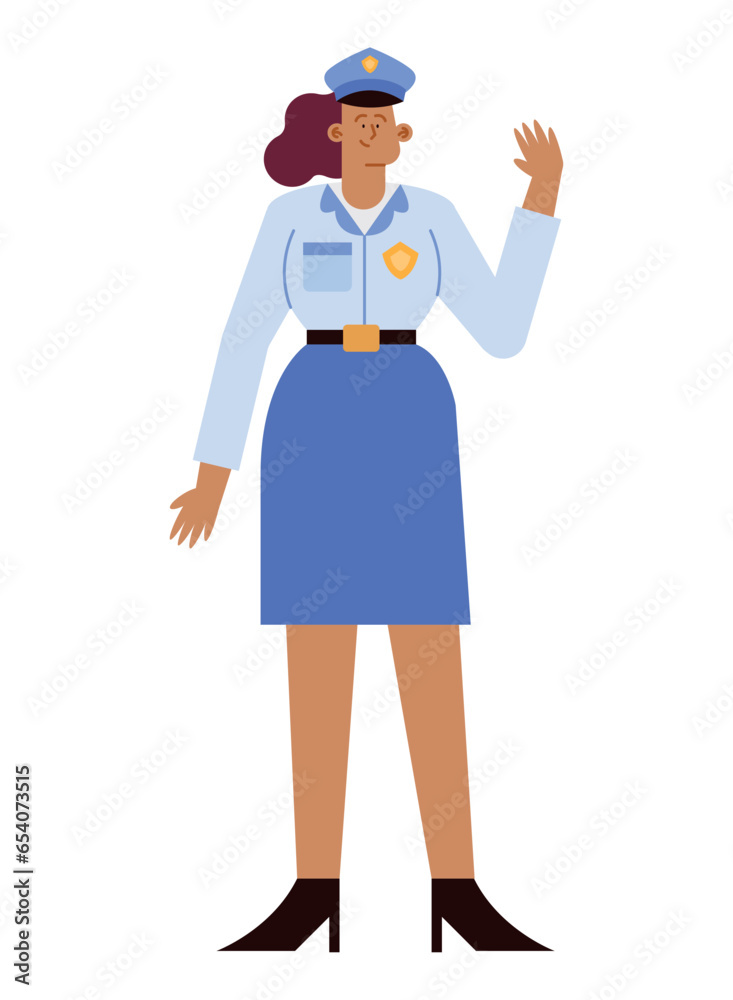 police standing lady police standing lady