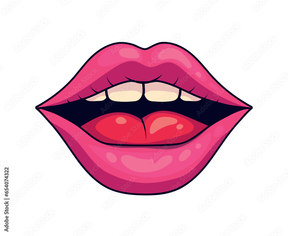 mouth pop art pink illustration mouth pop art pink illustration