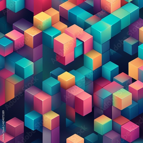 geometric colorful 3d shape pattern background