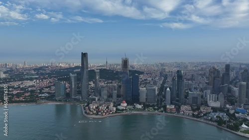 aerial view of Qingdao city china 