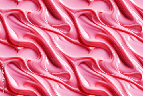 Elegant pink frosted icing swirls. Seamless repeatable background.