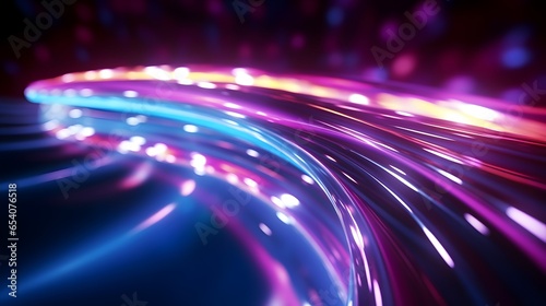 abstract futuristic background with pink blue glowing neon moving high speed wave lines and bokeh lights. Data transfer concept Fantastic wallpaper