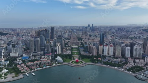 aerial view of Qingdao city china 