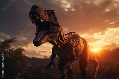 tyrannosaurus rex dinosaur 3d render, Generative AI © Nino39