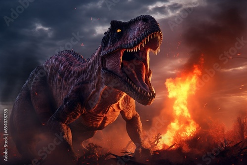 tyrannosaurus rex 3d render, Generative AI photo